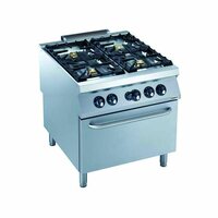 Gasfornuis 4BR met Gasoven Combisteel Pro 900