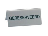 Tafelstaander Gereserveerd Inox 10cm x 4,5cm