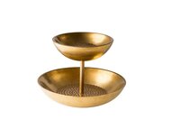 Fruit de Mer etagere RVS Vintage goud 2 lagen