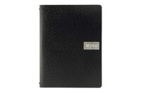 Menukaart Leder A4 Zwart