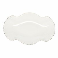 Serveerschaal 39 cm x 25 cm met gouden rand Retro