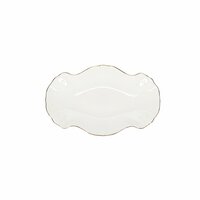 Serveerschaal 26 cm x 16 cm met gouden rand Retro