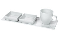 Koffiekop met wachtbordje dessertset