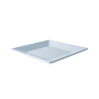 Bord 21 cm vierkant wit melamine
