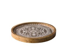 Houten bord 25 cm grijs Marrakech