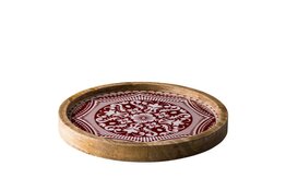 Houten bord 25 cm rood Marrakech