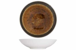 Diep bord bruin 21,5 cm Iris Brown