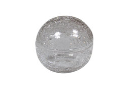 Kom met Deksel Transparant M 12 cm Crackled Glass