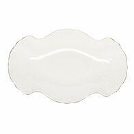 Serveerschaal 39 cm x 25 cm met gouden rand Retro