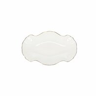 Serveerschaal 26 cm x 16 cm met gouden rand Retro