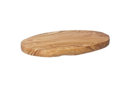 Plank ovaal 25 cm Olijfhout