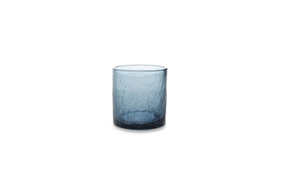 Glas 22 cl blauw Crackle