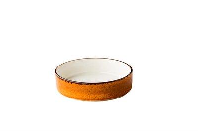 Diep bord opstaande rand 18 cm oranje Jersey