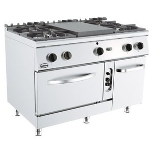 Kookplaatfornuis 4BR Gas Oven Combisteel Base 700