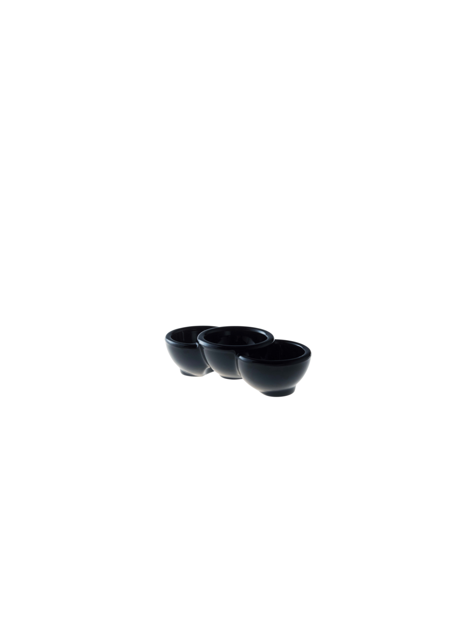 Schaaltje 3 vaks 14 cm melamine zwart Truyts