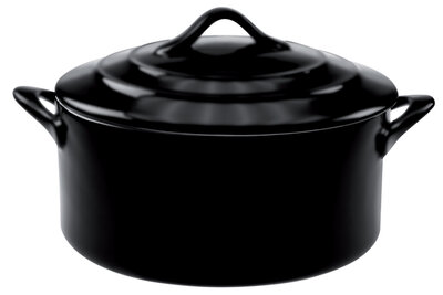 Ovenschotel Black rond met deksel 10 cm