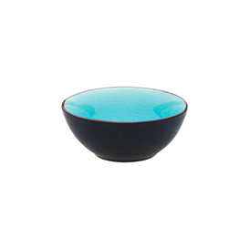 Schaaltje 9 cm turquoise/mat zwart Asia Palmer