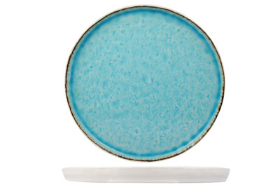 Controversieel wasmiddel publiek Laguna Azzuro plat bord rond 21,5 cm blauw wit - bordenenzo